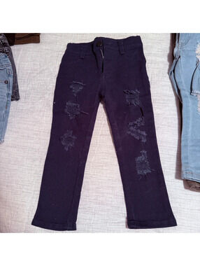 Raxtin navy distressed skinny denim